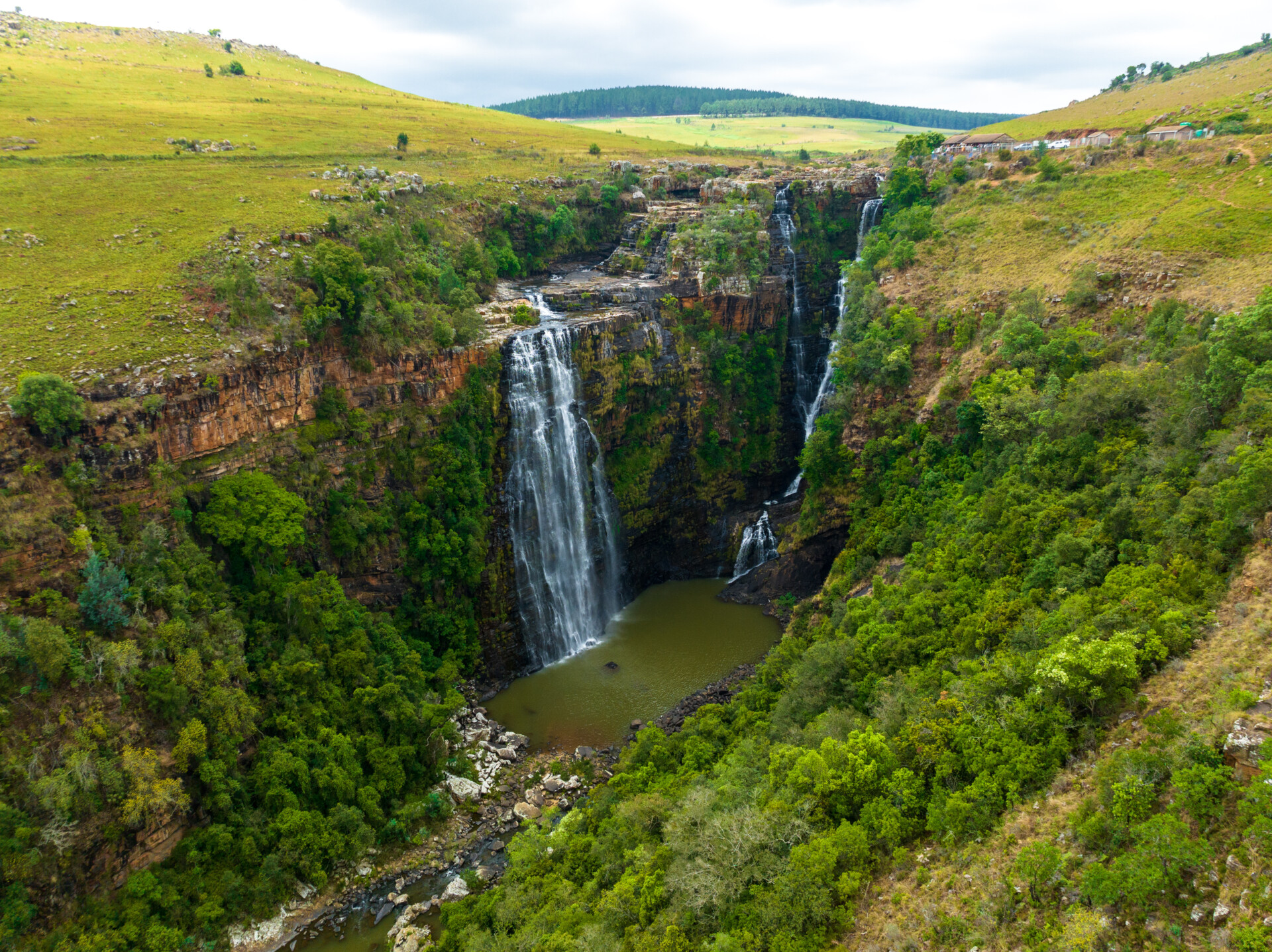 scenic photo of the african Berlin Falls on the panorama route
